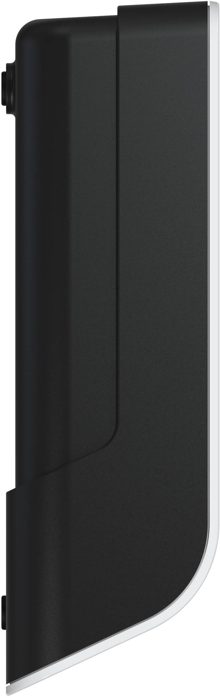 One-sided black plastic casing with a curved form; clear, smooth surface, shown in profile view.