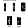 Five battery types side by side: Micro AAA, Mignon AA, Baby C, Mono D, 9V PP3. Suitable for different devices.