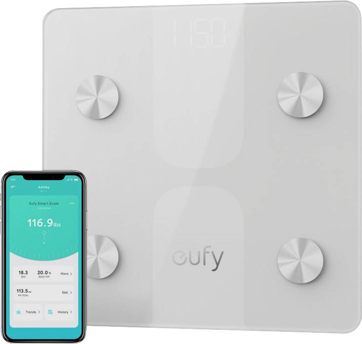 eufy Smart Scale C1 Smart bathroom scales T9146H21 Weight range=180 kg White-1
