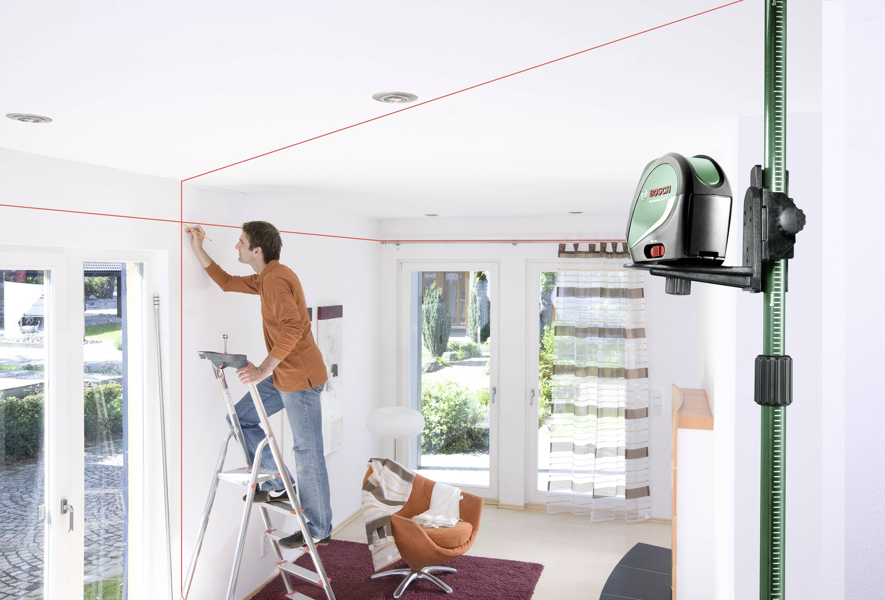 Bosch Home and Garden UniversalLevel 3 + TP320 Cross line laser Incl. bag, Self-levelling Range (max.): 10 m Calibrated -1