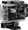 A black action camera with a transparent protective housing and mount, suitable for recording in harsh environments.
