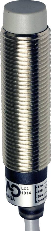 Silver cylindrical sensor with cable, suitable for industrial applications. Marking 'LOT: 1914', produced by 'WS'.