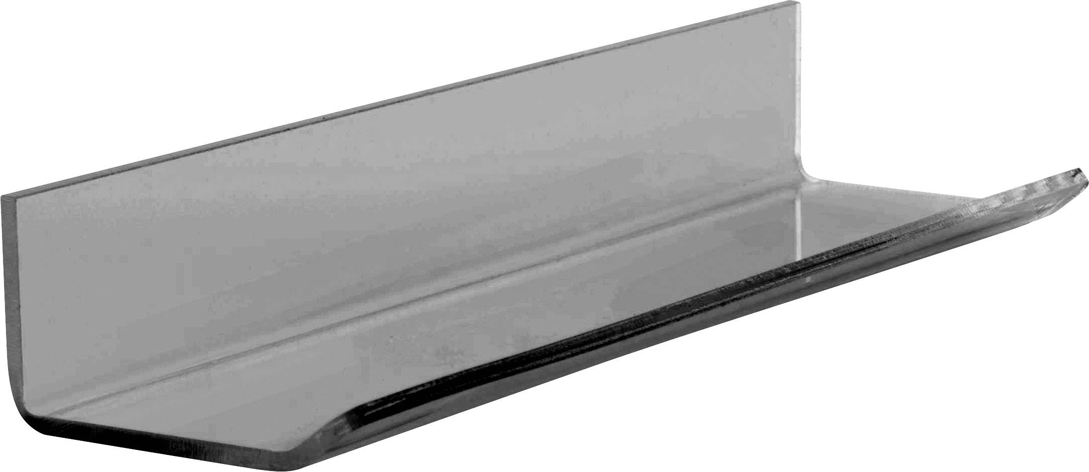 A metal L-profile, often referred to as an angle profile, displays a right-angled shape. Commonly used in constructions and fixings.