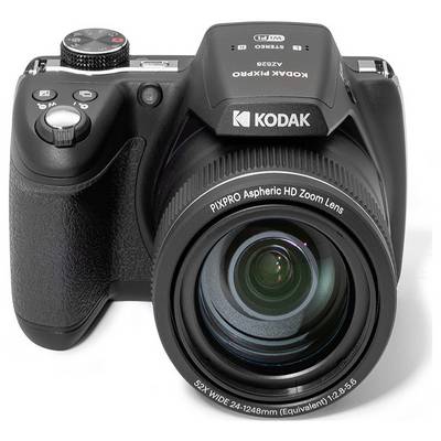 A digital Kodak PixPro camera with a large zoom lens, labeled '52X WIDE 24-1248mm (Equivalent) 1:2.8-5.6'.
