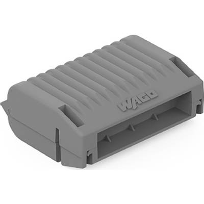 Product image of a rectangular plastic enclosure with a ribbed surface and the engraved text 'WAGO'.