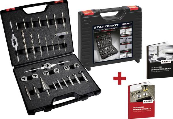 Exact 70633 CNC tap set metric M1, M4, M5, M6, M8, M10, M12 Right hand cutting DIN 338 HSS 1 Set