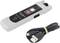 A voltage tester and a USB cable. The voltage tester has a digital display and safety certificates.