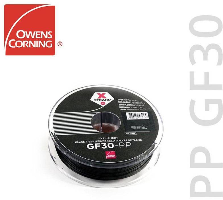 Owens Corning FIXD-PP17-BK0 Xstrand GF30 Filament PP 1.75 mm 500 g Black 1 pc(s)