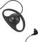 A single black earpiece headset with a clip. Ideal for use with two-way radios or phones, featuring an integrated microphone.