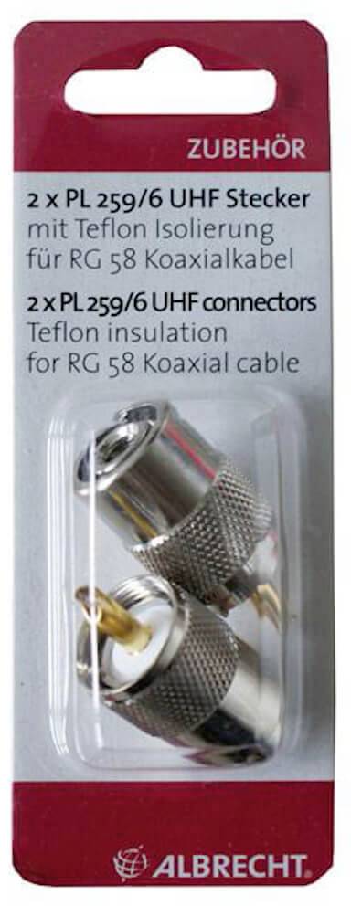 Albrecht UHF cinch connector PL259/6 Zweier-Blisterset 50120