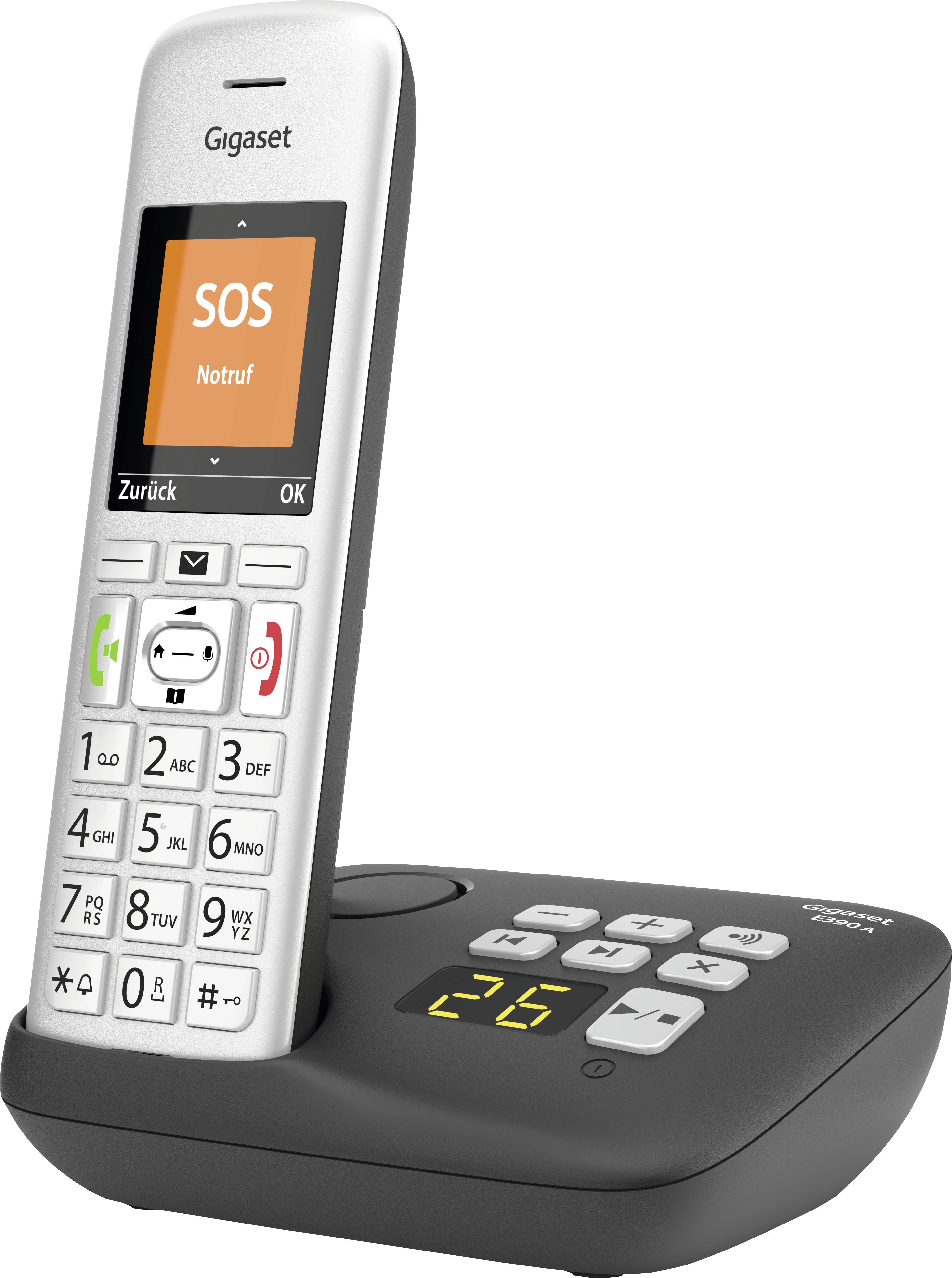 Gigaset E390 A DECT handset Silver-black-1