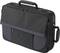 Black briefcase with carry handle and shoulder strap, multiple compartments visible.