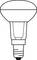 A simple, black-and-white graphic of a light bulb with an E14 base.