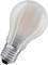 Light bulb with Edison screw, silver base, clear glass body, visible filaments.