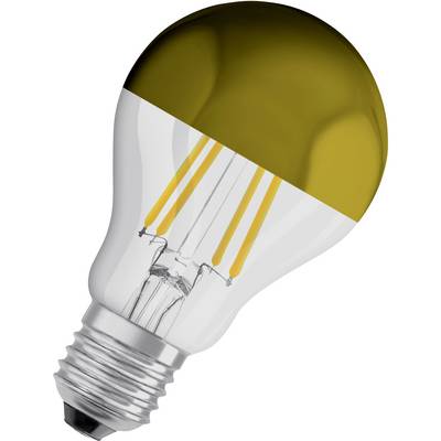Light bulb with a yellow top and visible filaments, standard screw base at the bottom.