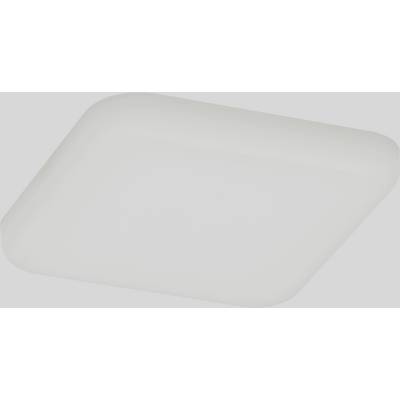 Square, white ceiling light made of plastic. Minimalist design, suitable for modern spaces.