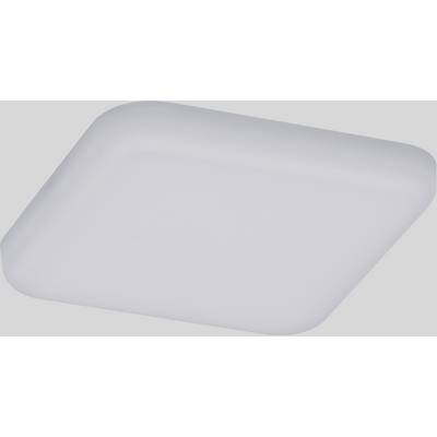 White, square ceiling light with rounded corners, simple design, suitable for modern interiors.