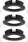 Three black, round LED recessed housings with clips, vertically stacked. Suitable for ceiling installation.