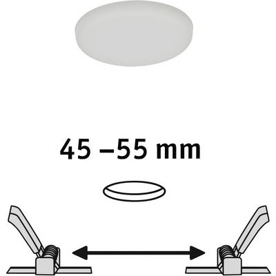 'Installation Instructions: Mount light fixture with a spacing of 45-55 mm between two mounting brackets.'