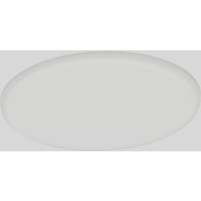 White oval ceiling light against a grey background. Minimalist design with no visible edges or details.