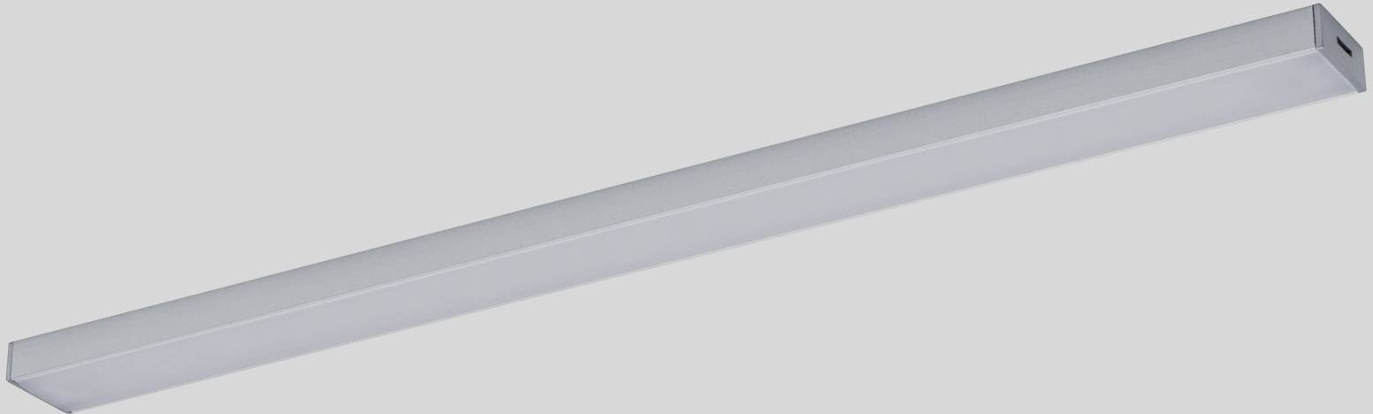 White, rectangular LED light fitting in rod-shaped design, suitable for ceiling mounting.