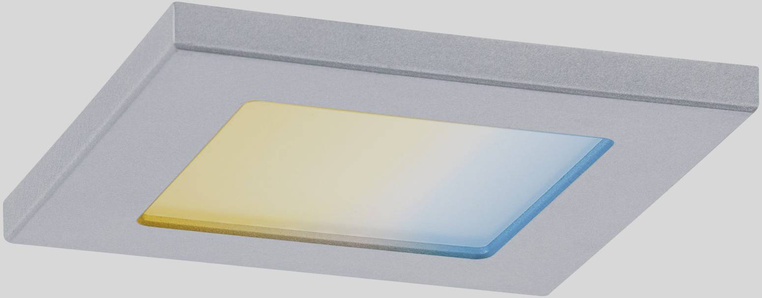 Flat, rectangular ceiling light with a two-colour panel: yellow on the left and blue on the right.