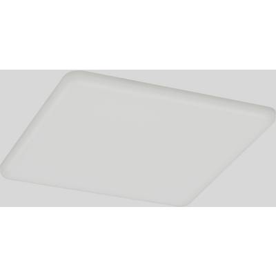 Square, white LED ceiling light with rounded corners, suitable for modern interiors.