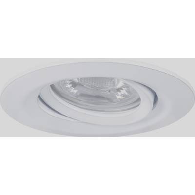 Recessed light fitting with a white frame and clear glass, suitable for interior lighting.