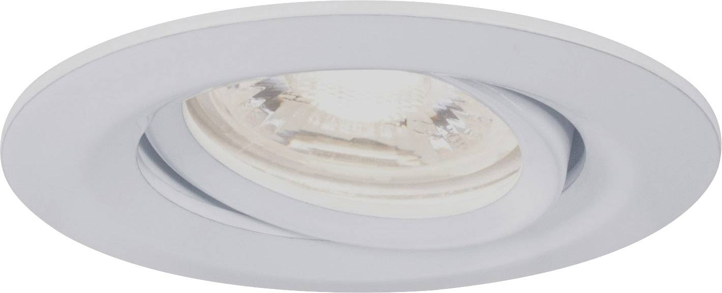 Recessed spotlight in white with an adjustable bezel for targeted illumination. Modern style, suitable for ceiling integration.