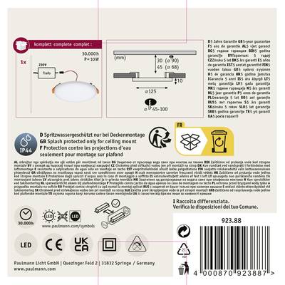 Paulmann 92388 EB Panel Veluna VariFit LED recessed light LED (monochrome) Built-in LED 10 W Satin-4
