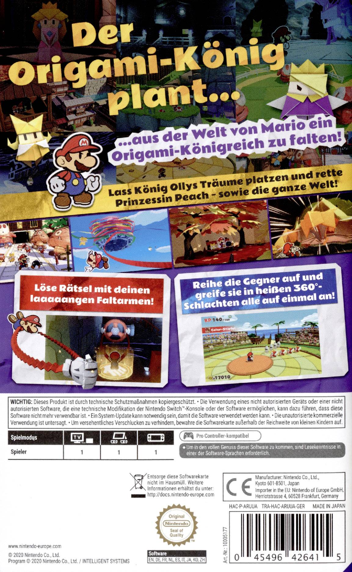 NSW PAPER MARIO: THE ORIGAMI KING Nintendo Switch USK ratings: 6-7