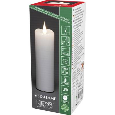 Konstsmide 1828-100 LED wax candle   White Warm white (W x H) 5 cm x 15.2 cm Timer, incl. switch