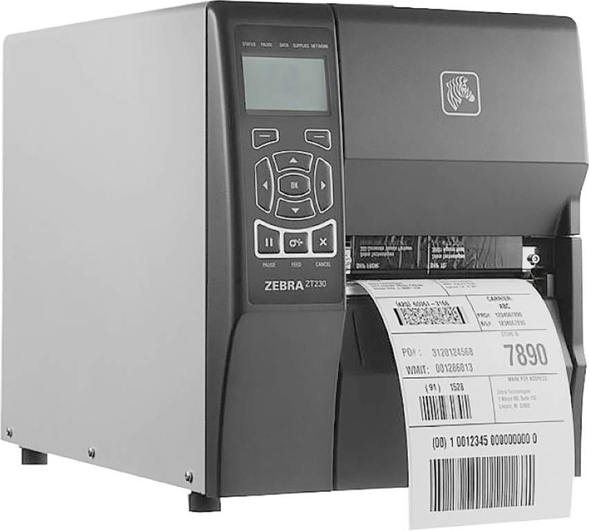 Impresora de etiquetas Transferencia térmica, 203 x 203 DPI, 152 mm/s, 10,4 cm, LCD, Paralelo, LAN inalámbrica Zebra ZT230