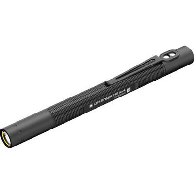 A black LED torch in pen form with a clip and yellow lens. The brand name 'LED Lenser P4R Work' is visible on the side.