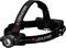 Head torch with elastic band, black in colour. The light is mounted at the front and the battery compartment at the rear. Brand: Ledlenser.