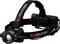 Head torch with adjustable headband. Branded 'Ledlenser'. Battery compartment on the rear. Suitable for outdoor activities.