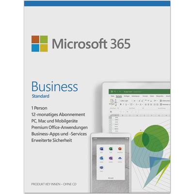 Microsoft 365 Business Standard Full version, 5 licences Windows, Mac OS, Android, iOS Office package