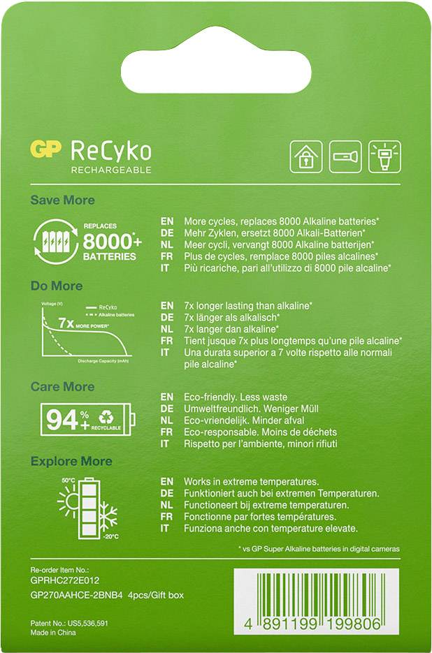 GP GPRCK260AA806C4 AA battery (rechargeable) NiMH 2600 mAh 1.2 V 4 pc(s)-2