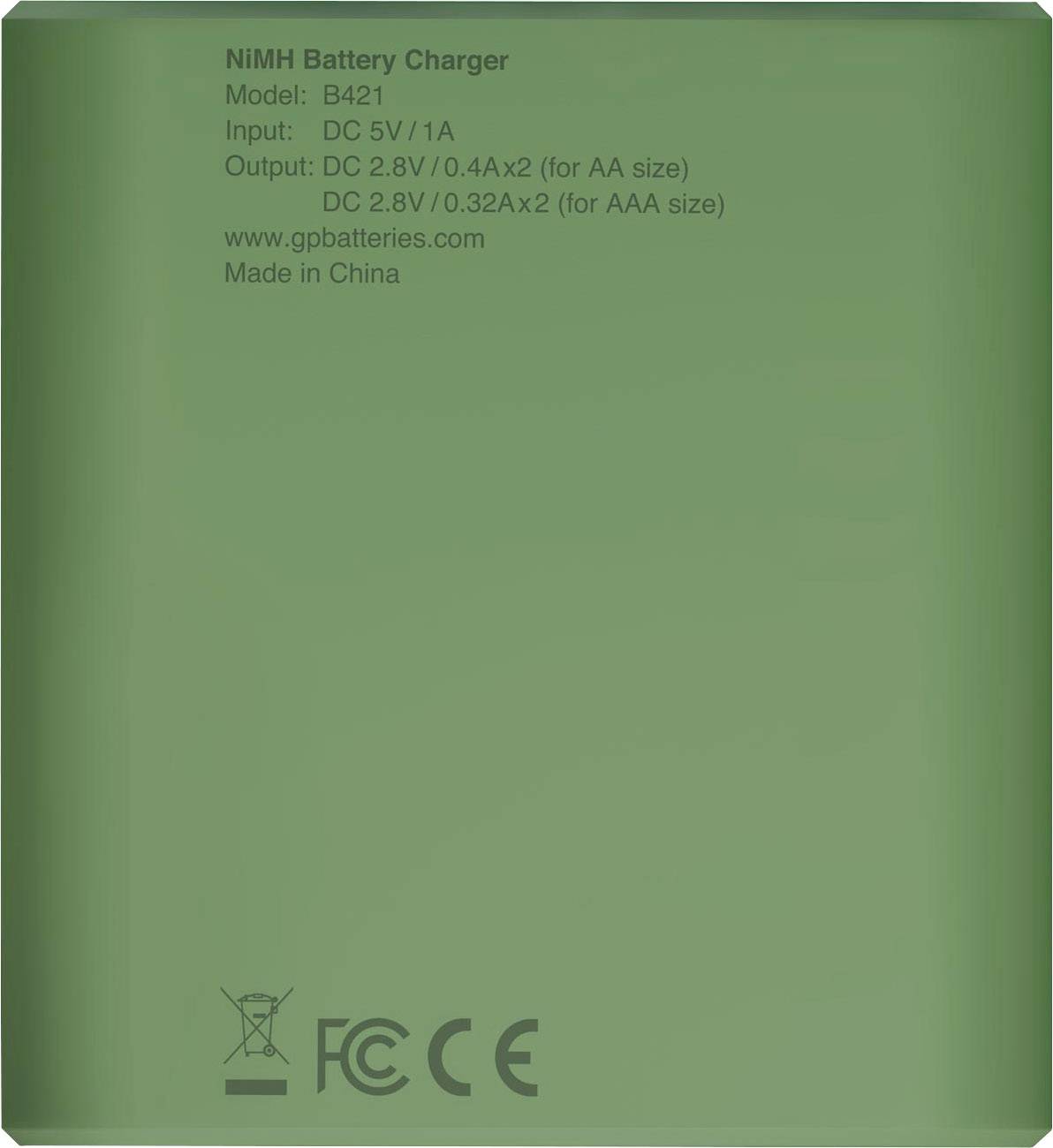 GP GPRCKCH421U349 Charger for cylindrical cells NiMH AAA , AA-5