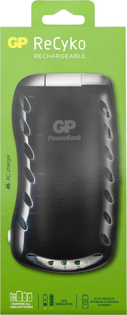 GP Universal Charger for cylindrical cells NiMH AAA , AA , C, D, 9V PP3-8