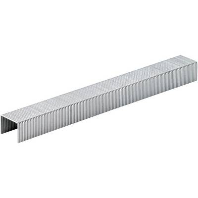 Metal staples arranged in a straight line, commonly used for binding paper.