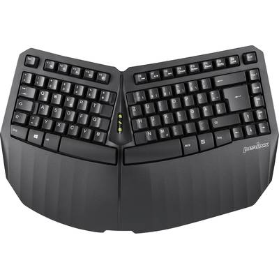 Perixx PERIBOARD-613 DE B Bluetooth® Keyboard German, QWERTZ Black Ergonomic