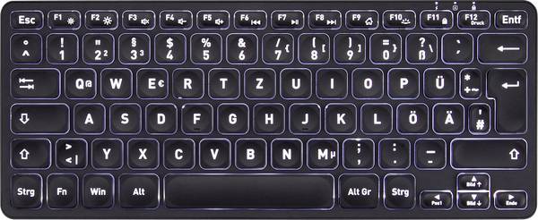 Perixx PERIBOARD-732 DE  Keyboard German, QWERTZ Black Rechargeable