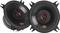 The image shows two black speakers with an orange 'JBL' logo. They are angled upwards and have red markings in the centre.
