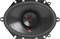 An oval speaker with a central cone and red JBL logo at the bottom. Black design, suitable for car or home audio systems.