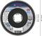 Black grinding disc with Bosch logo. Suitable for stainless steel, 115 mm diameter, 22.23 mm bore. Speed 80 m/s.
