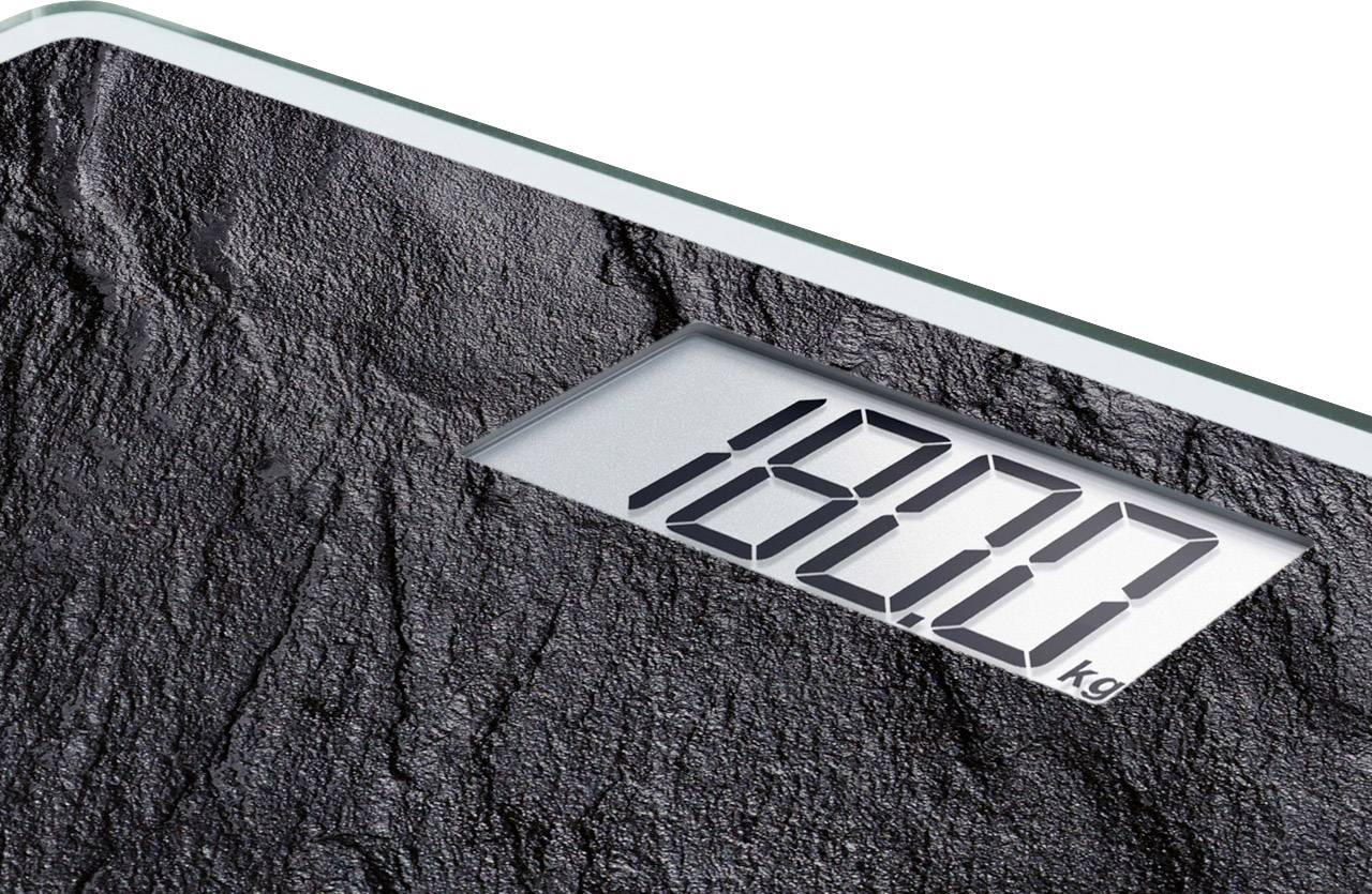 Digital scales with stone-effect design showing '182.0 kg' on the display.