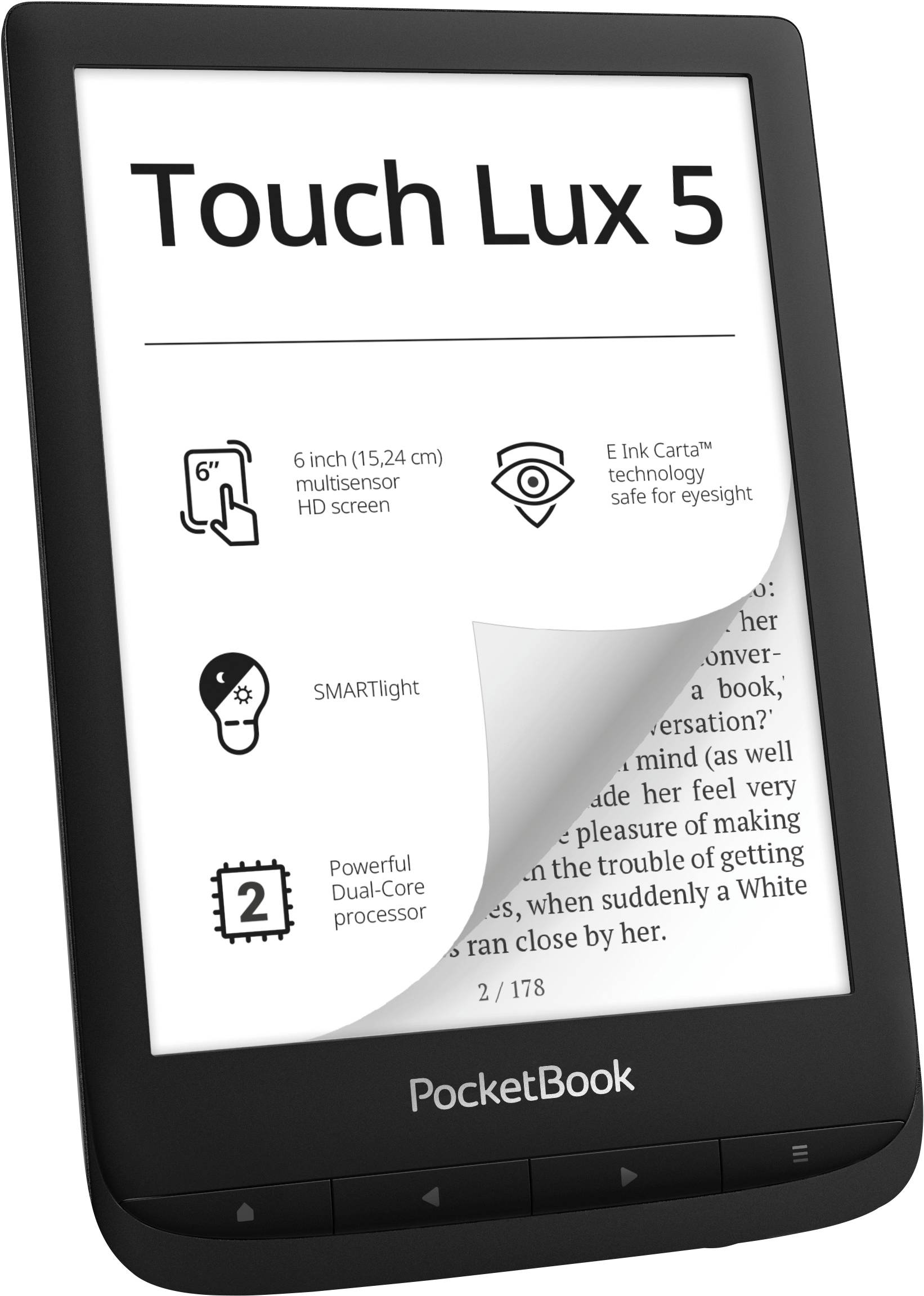 PocketBook Touch Lux 5 EBook Reader 15.2 Cm (6 Inch) Black | Conrad.com