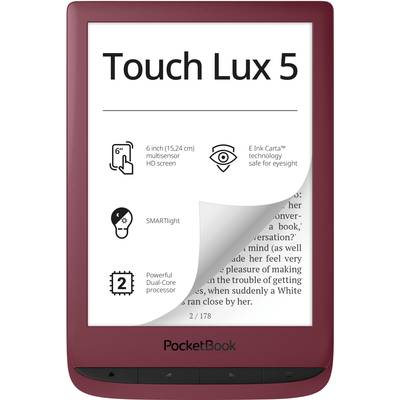 PocketBook Touch Lux 5 RubyRed eBook reader 15.2 cm (6 inch) Ruby, Red
