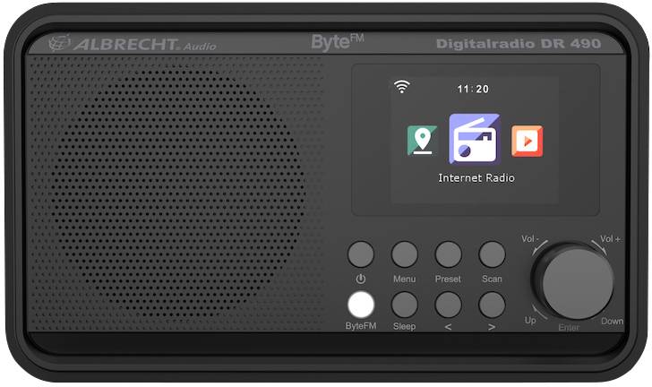 Albrecht DR 490 ByteFM Internet/DAB+/UKW Internet desk radio DAB+, FM Internet radio, FM Incl. remote control Black